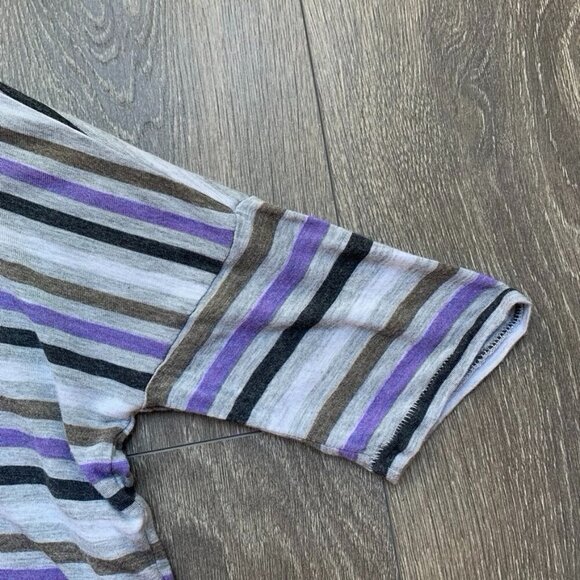 Aritzia Wilfred T-shirt Cropped stripes boxy fit short sleeve Gray Size XS - Picture 8 of 14